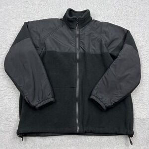 US Navy Fleece Liner Jacket Men's Medium Short Black Fleece Full Zip Parka Cold